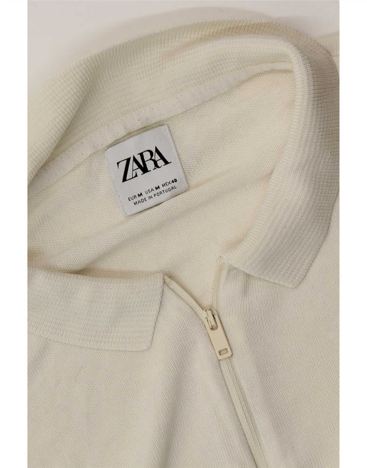 Męska koszulka polo Zara, średnia biel