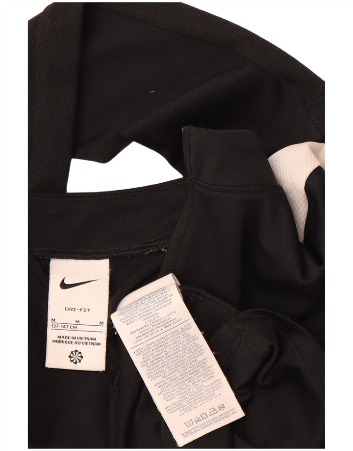 NIKE Boys Pullover Tracksuit Top 10-11 Years Medium  Black Colourblock