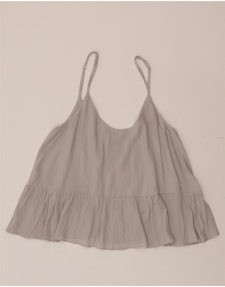 Topshop damski top na ramiączkach UK 10 Small, szara wiskoza