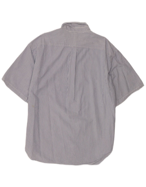 Koszula męska Ralph Lauren z krótkim rękawem, klasycznym krojem, 2XL, niebieska, bawełniana w prążki