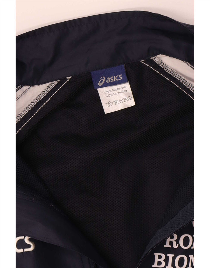 Męska kurtka dresowa Asics z grafiką, duża, granatowa, z blokami kolorów