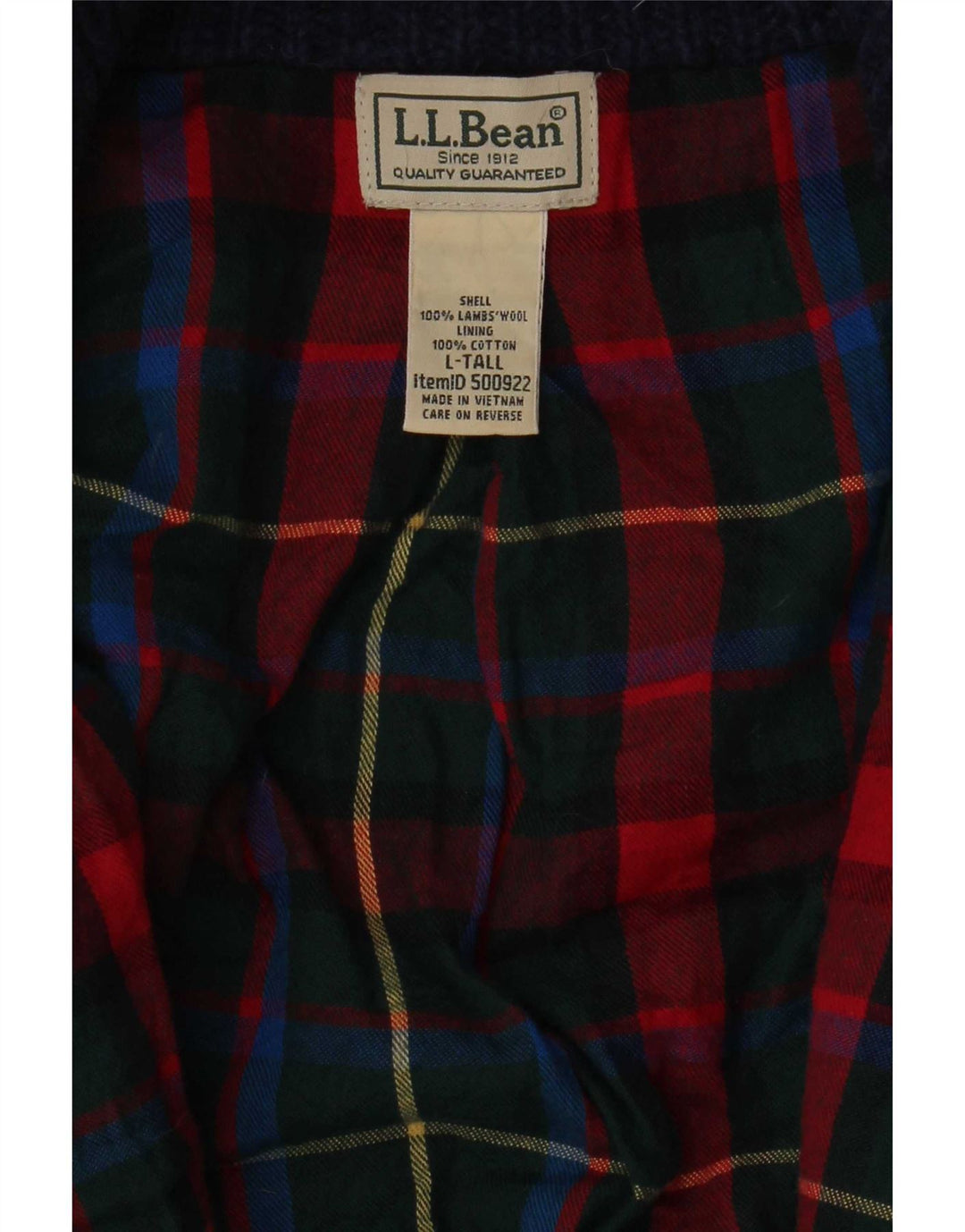 L.L.Bean Męski wysoki sweter kardiganowy, duży, granatowy, z owczej wełny