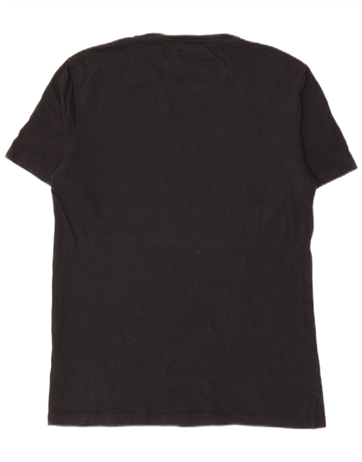 Cos Męski zwykły T-shirt Top, mały, czarny, bawełniany