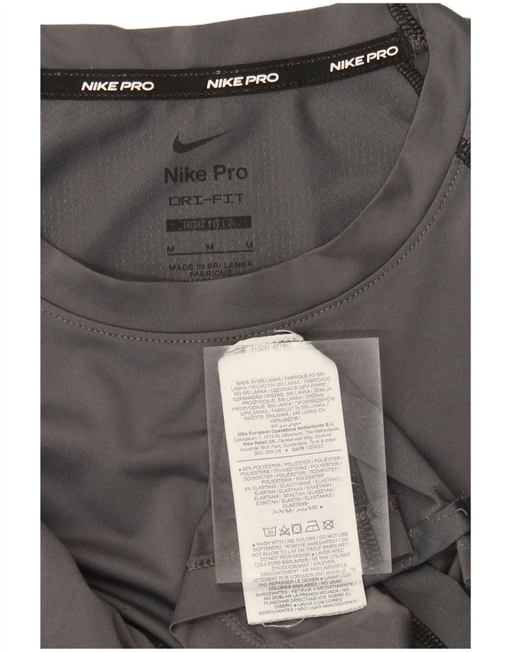 Męska koszulka Nike Dri Fit z długim rękawem, średnioszara, poliestrowa