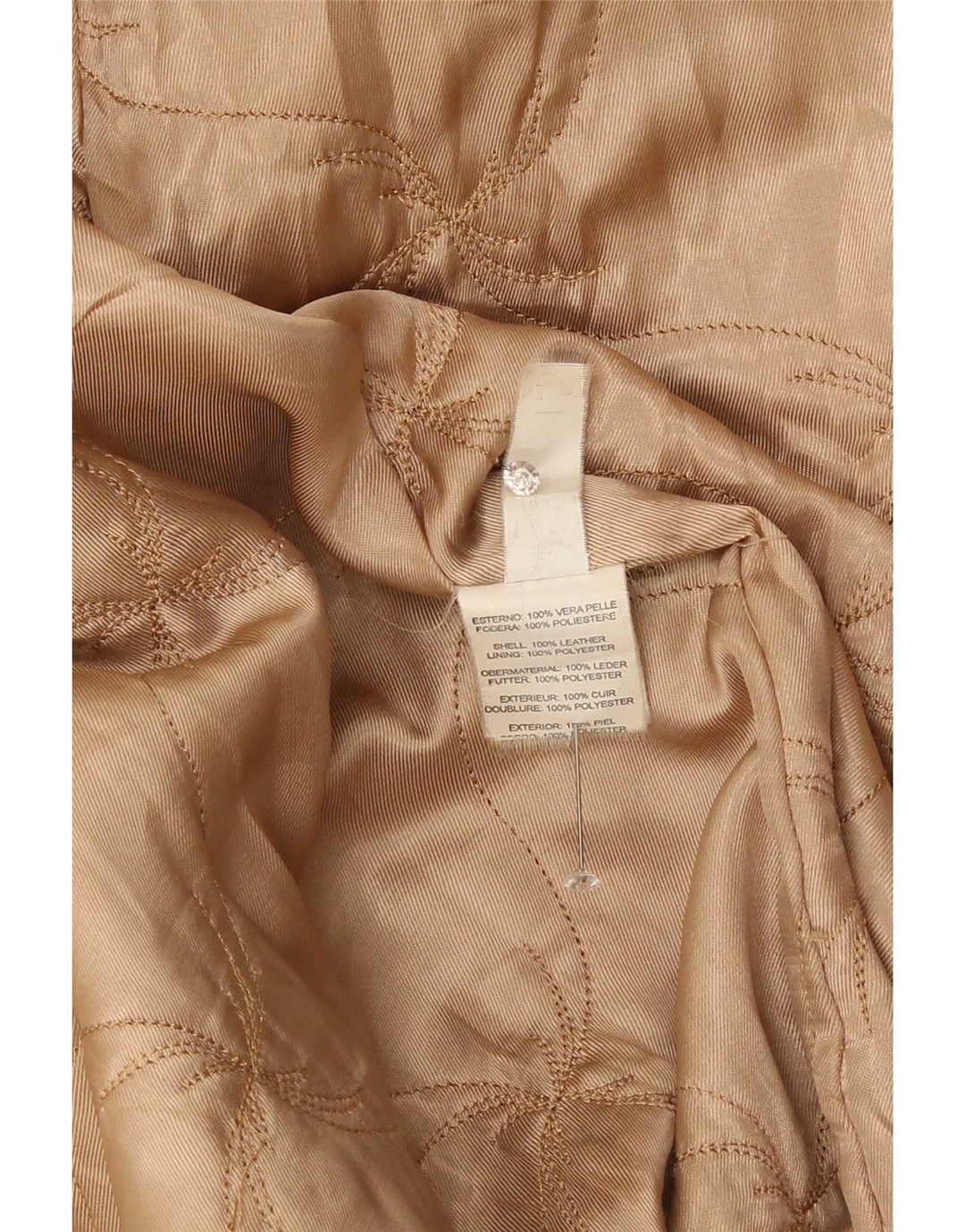 Vintage damski płaszcz skórzany EU 50 3XL beżowy klasyczny