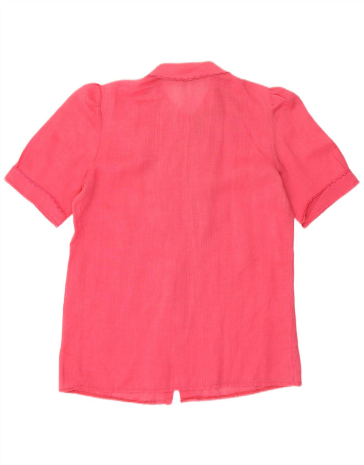 Damska bluzka koszulowa z krótkim rękawem VINTAGE IT 44 Średni róż