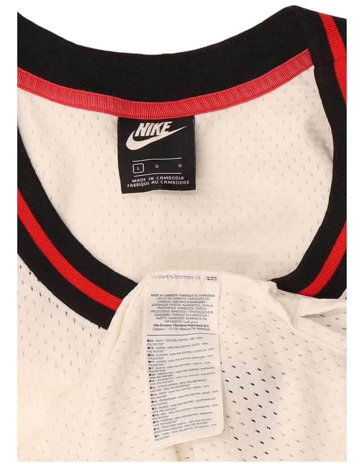 Męska kamizelka z grafiką Nike, duża, biała, poliestrowa