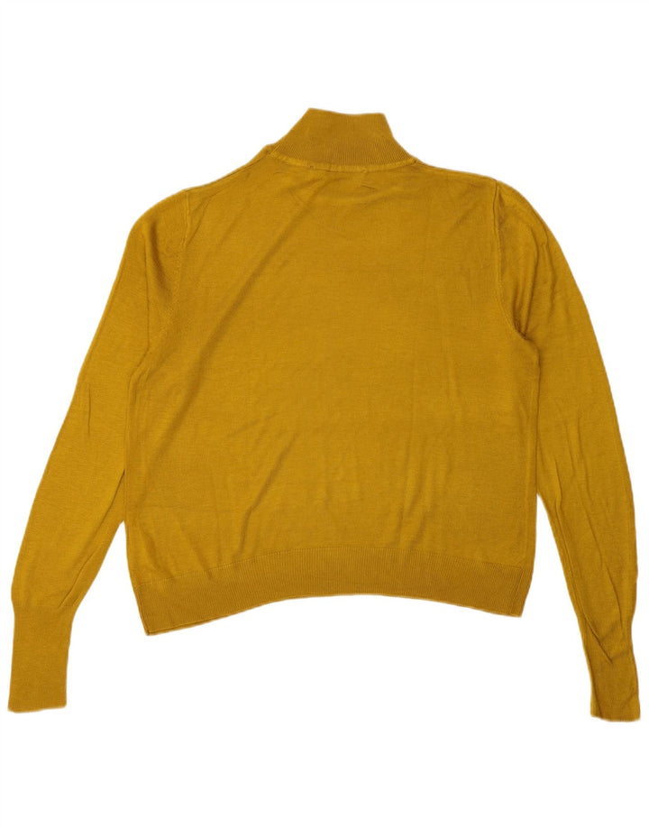 Damski sweter oversize z golfem Zara UK 10 Small, żółta wiskoza