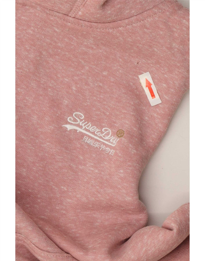 Damski sweter z kapturem Superdry UK 12, średni, różowy, nakrapiany poliester