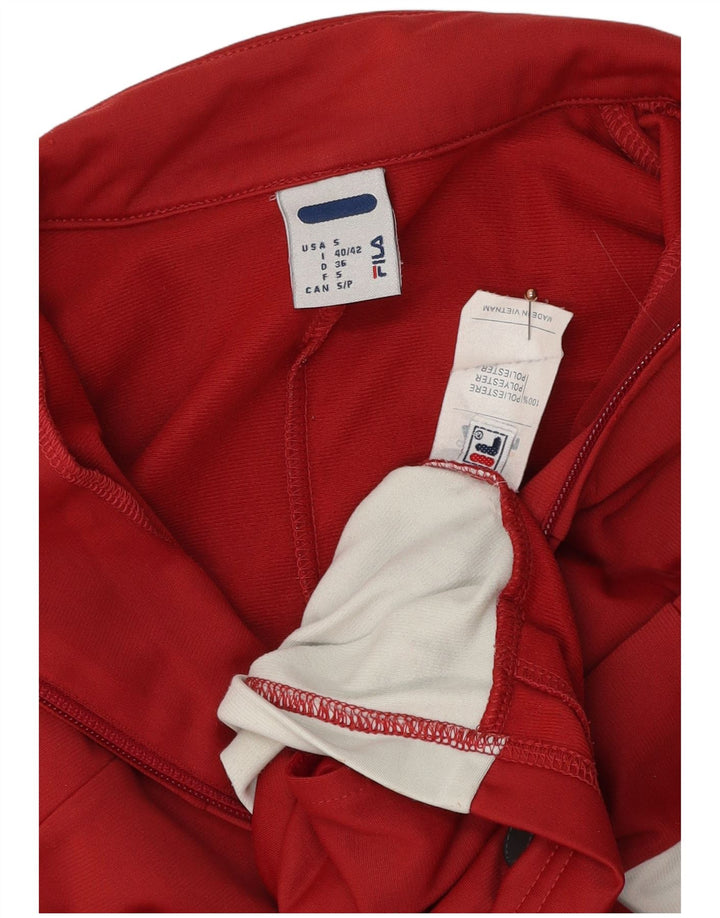 Damska bluza dresowa FILA Oversize UK 10, mała, czerwona, z blokami kolorów