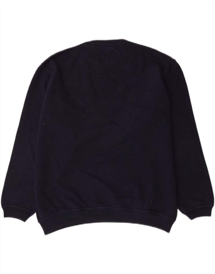 Męski sweter z grafiką Champion, duży, granatowy, bawełniany
