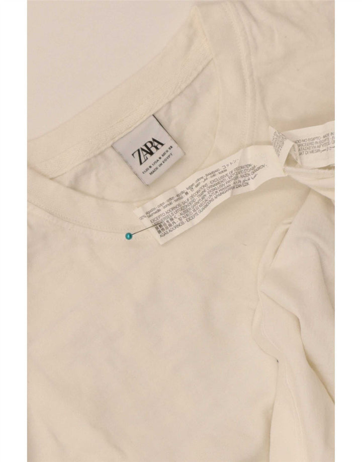 Męski T-shirt z grafiką Zara, mały, biały, bawełniany