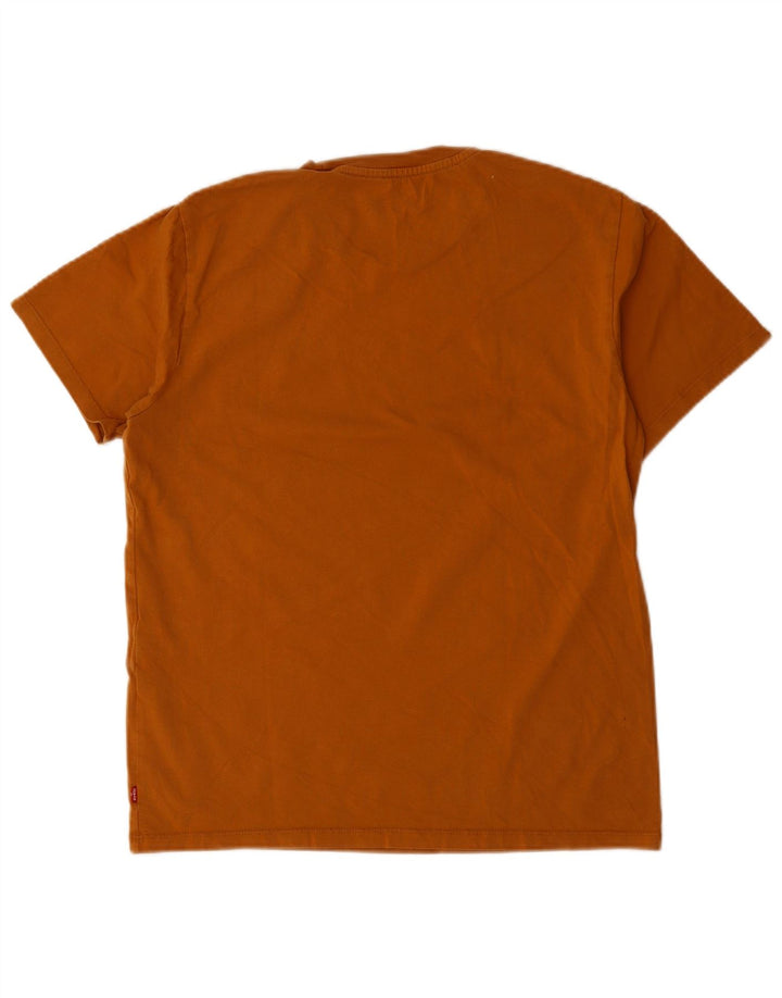 Męska koszulka Levi's o standardowym kroju z grafiką, średnia brązowa bawełna