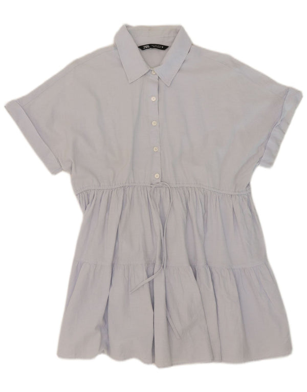 Sukienka wielowarstwowa damska Zara UK 10 Small, niebieska, bawełniana