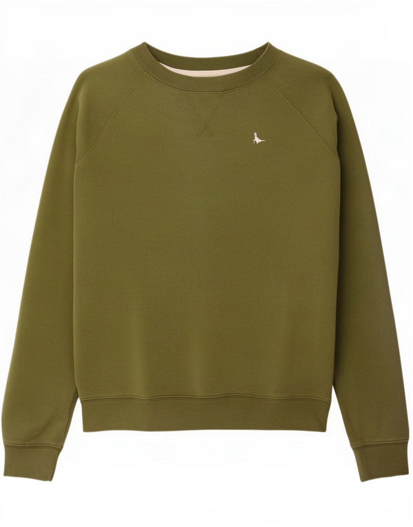 Jack Wills Womens Oversized Sweatshirt Jumper UK 6 XS Khaki Cotton