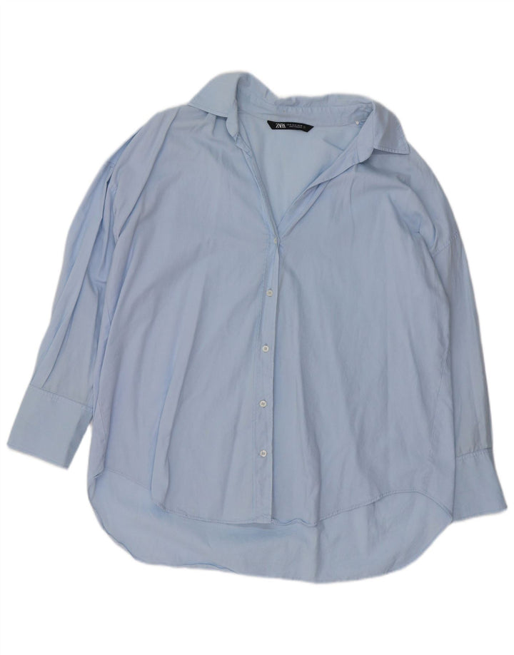 ZARA Womens Oversized Shirt UK 14 Medium Blue