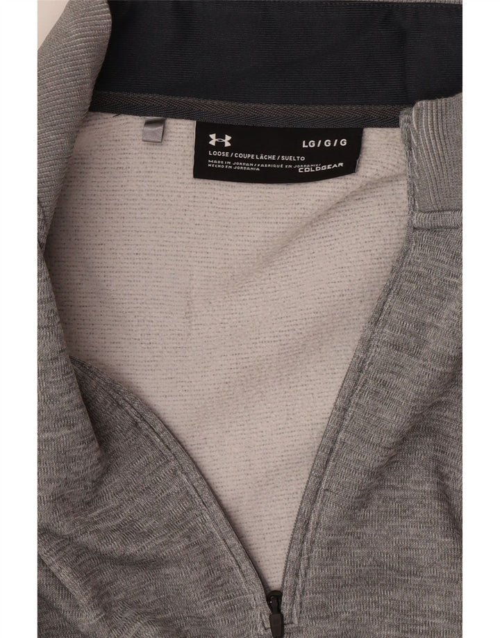 Męski sweter Under Armour Cold Gear z zamkiem błyskawicznym, duży, szary, nakrapiany
