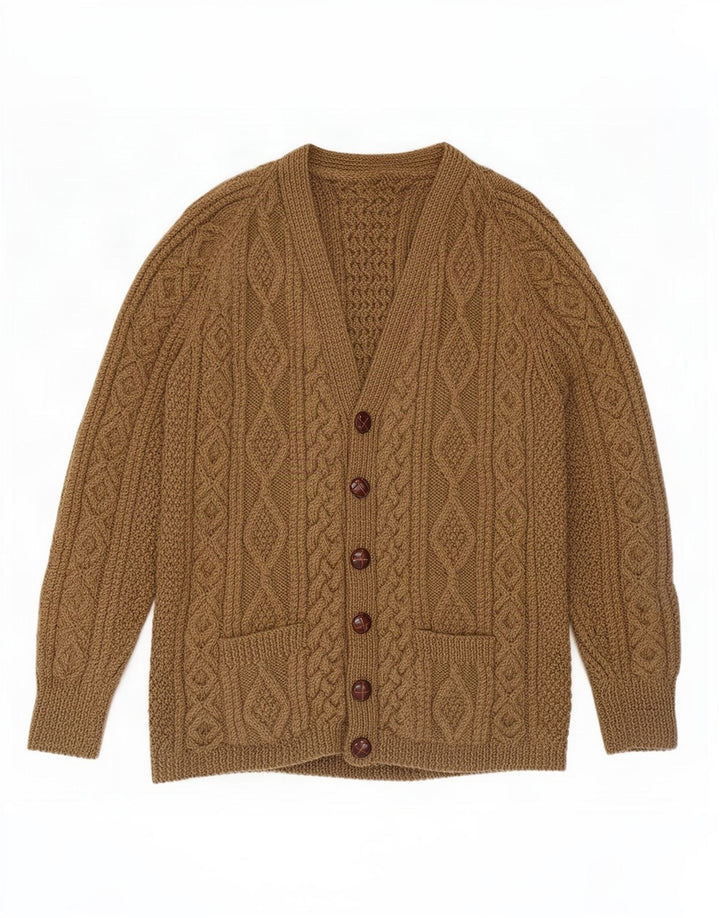 Sweter męski w stylu vintage, średni khaki