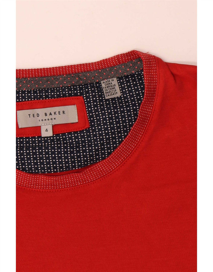 Ted Baker Męski T-shirt, rozmiar 4, duży, czerwony, bawełniany