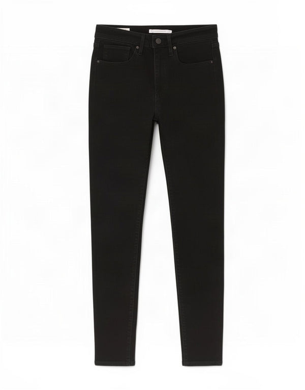 Levi's Womens 724 High Rise Straight Jeans W27 L26 Black Cotton