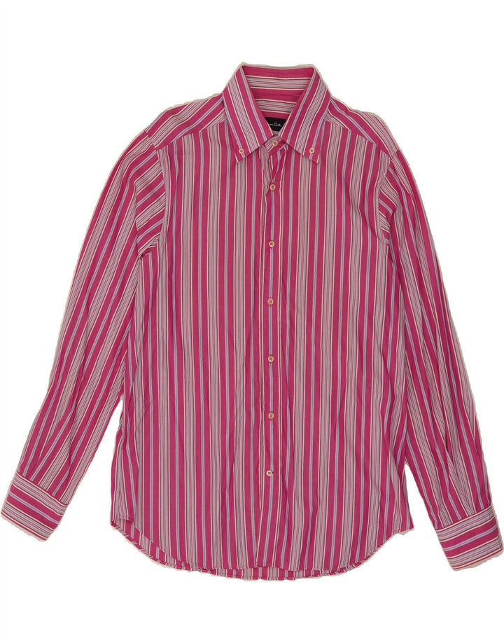 MASSIMO DUTTI Mens Shirt XL Pink Striped Cotton Vintage Massimo Dutti and Second-Hand Massimo Dutti from Messina Hembry 