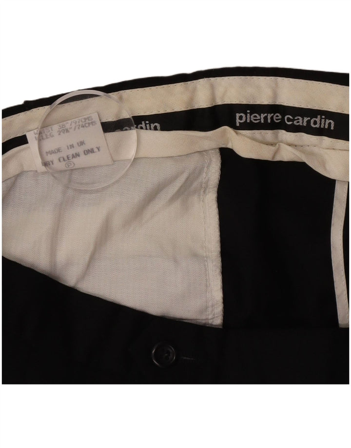 Męskie spodnie garniturowe Pierre Cardin Pegged W38 L29 Czarna wełna