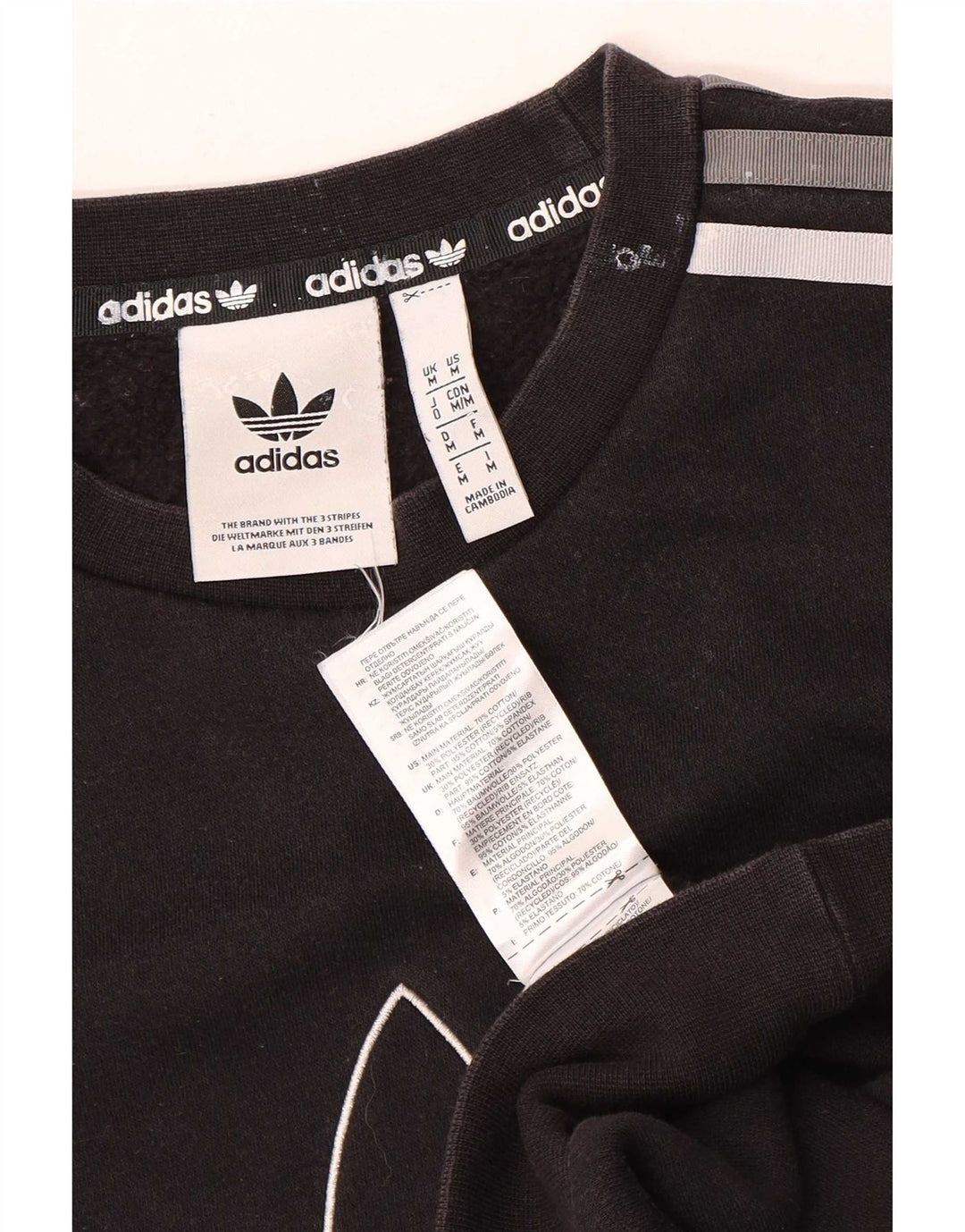 Męska bluza Adidas z grafiką, średnia czarna bawełniana