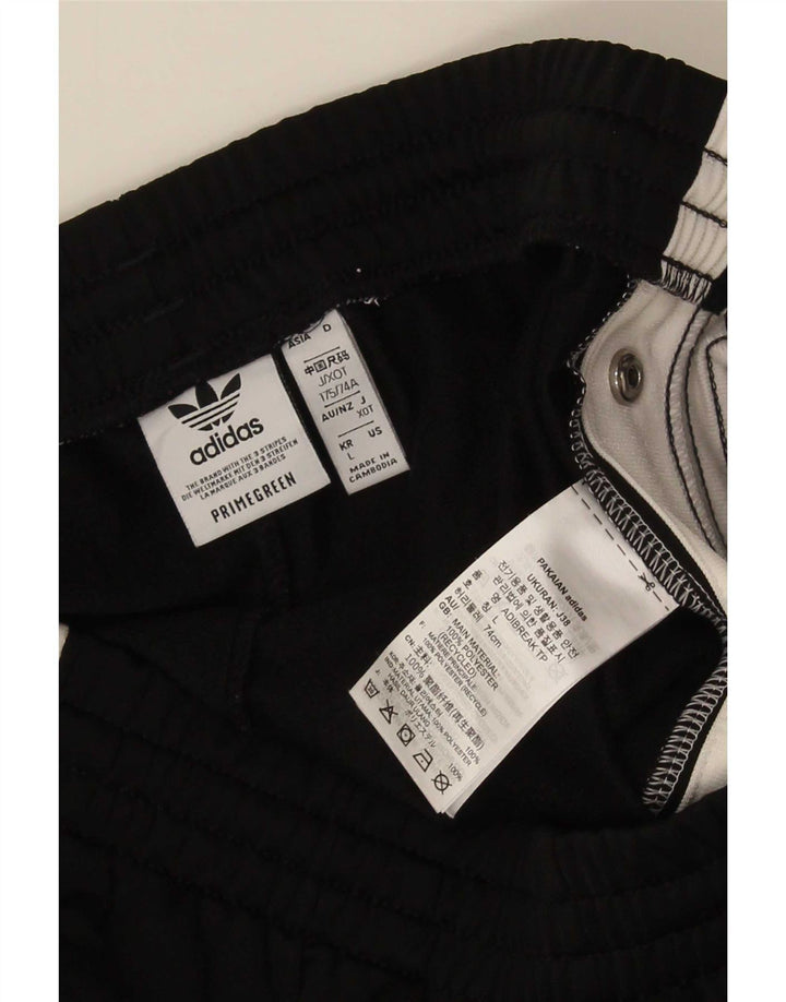 Męskie spodnie dresowe Adidas, duże, czarne, z blokami kolorów, z poliestru