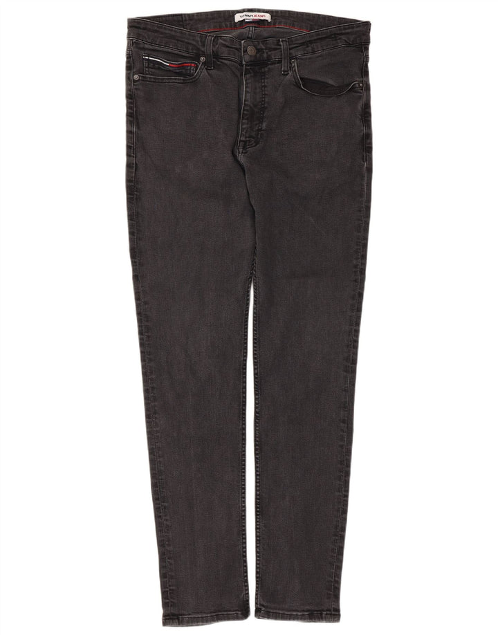 Męskie jeansy slim fit Tommy Hilfiger W36 L30 Czarna bawełna