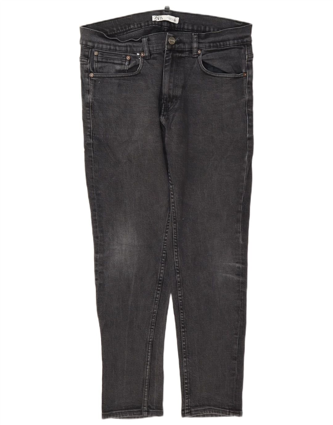 Męskie jeansy slim fit Zara EU 44 Large W34 L30 Szary poliester