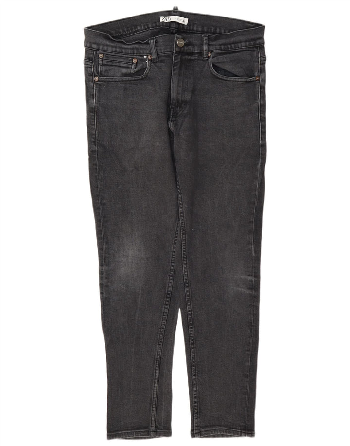 Męskie jeansy slim fit Zara EU 44 Large W34 L30 Szary poliester