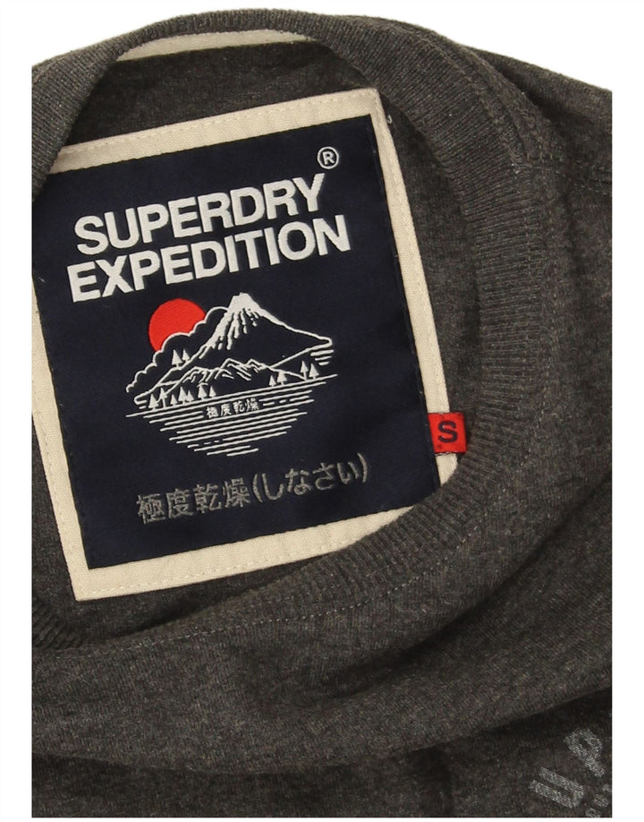 Męski top Superdry z długim rękawem, mały, szary, bawełniany