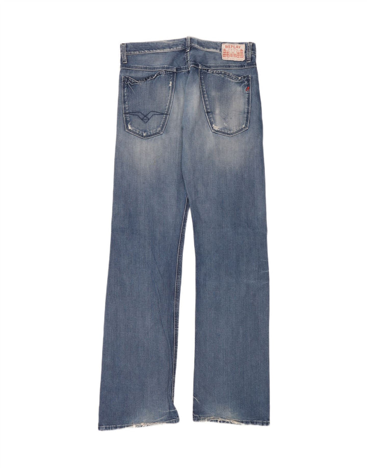 Męskie jeansy Bootcut Replay W33 L36, niebieska bawełna
