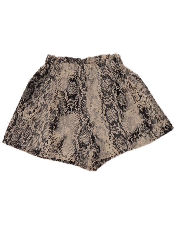 Damskie szorty z szeroką nogawką Zara XS W25 Szary poliester z nadrukiem zwierzęcym