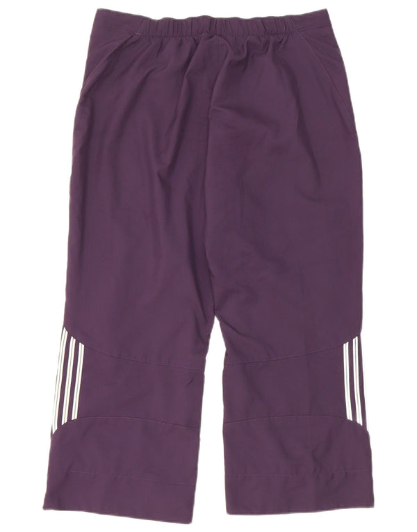 Damskie spodnie Capri Adidas UK 12 Medium W28 L21 Fioletowy poliester