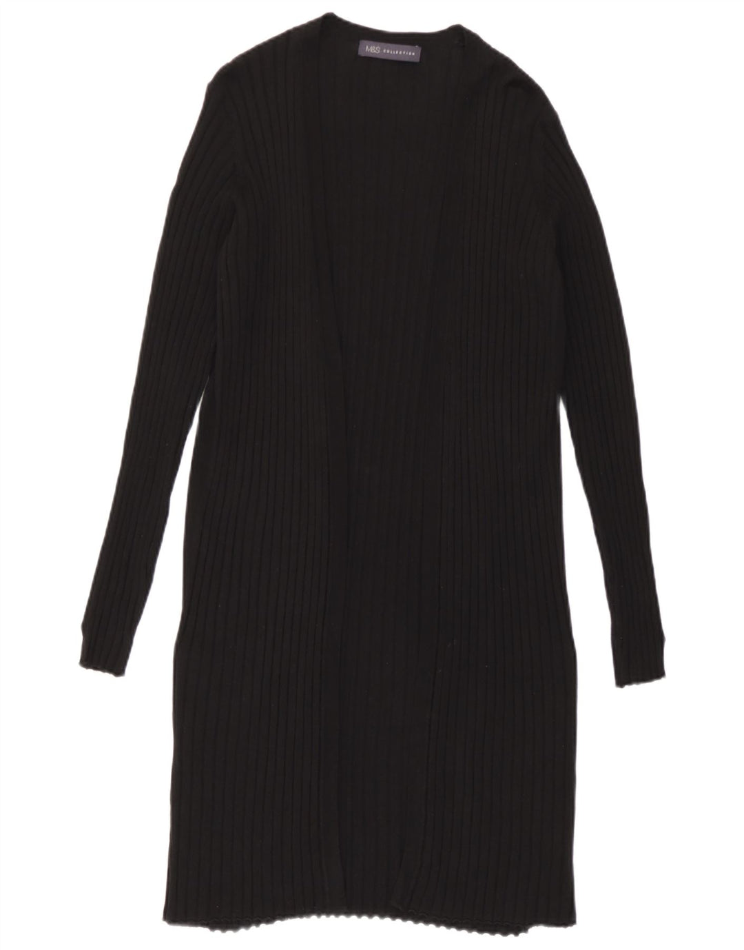 Marks & Spencer Damski sweter rozpinany o długim kroju, UK 10, mały, czarny
