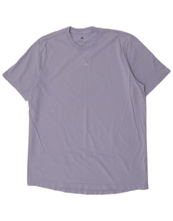 Adidas Męski T-Shirt Top Duży Fioletowy Bawełniany