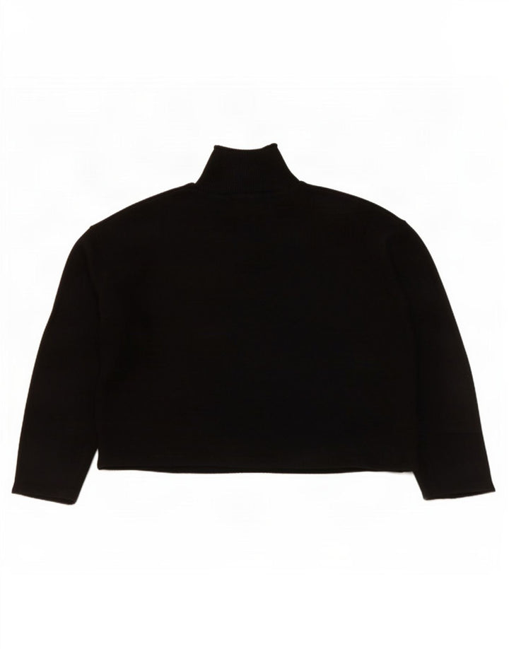 Damski sweter Zara Crop Oversize z golfem UK 14 Średni czarny
