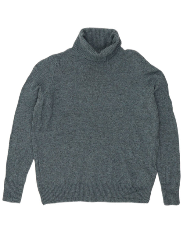 Marks & Spencer Damski sweter z golfem UK 14 Średni niebieski wełniany