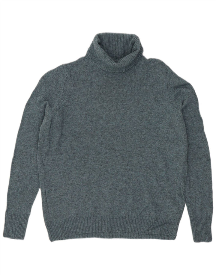 Marks & Spencer Damski sweter z golfem UK 14 Średni niebieski wełniany