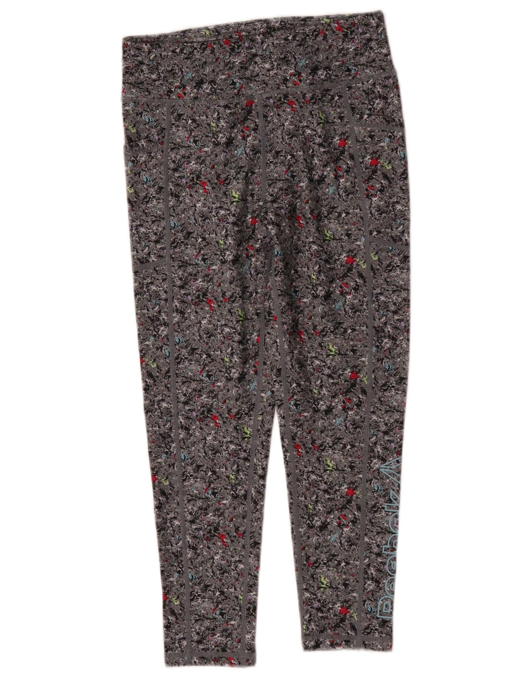 Legginsy dziewczęce Reebok 10-11 lat, duże, szare, z poliestru w kwiaty