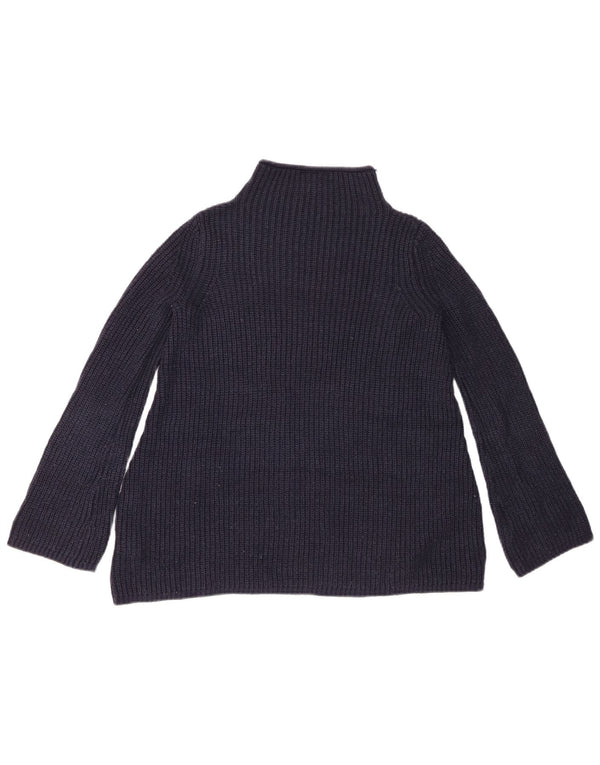 Topshop Damski sweter z drobnym golfem UK 4 XS Granatowy akryl