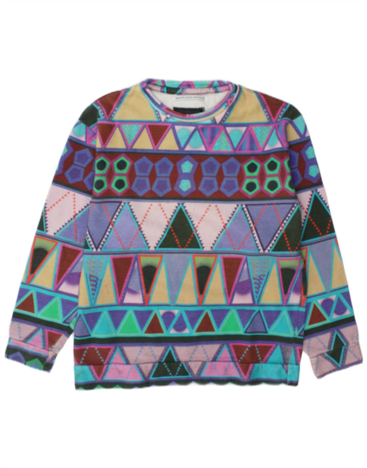 Sweter damski w stylu vintage, UK 14, średni, wielokolorowy, geometryczny