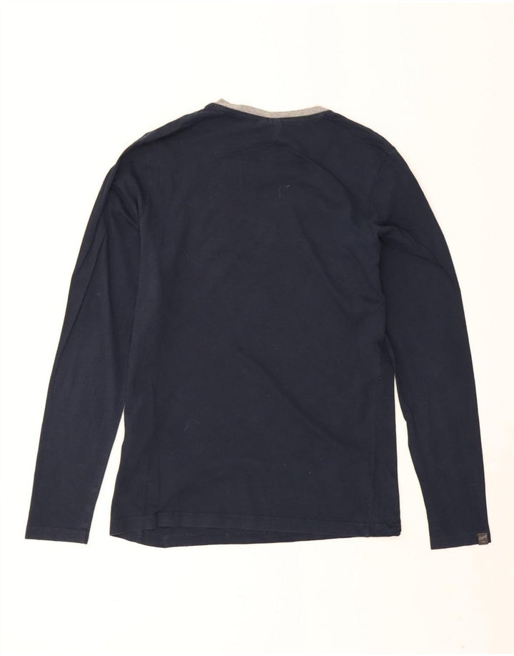 Męski top graficzny Jack & Jones z długim rękawem, średni granatowy, bawełniany