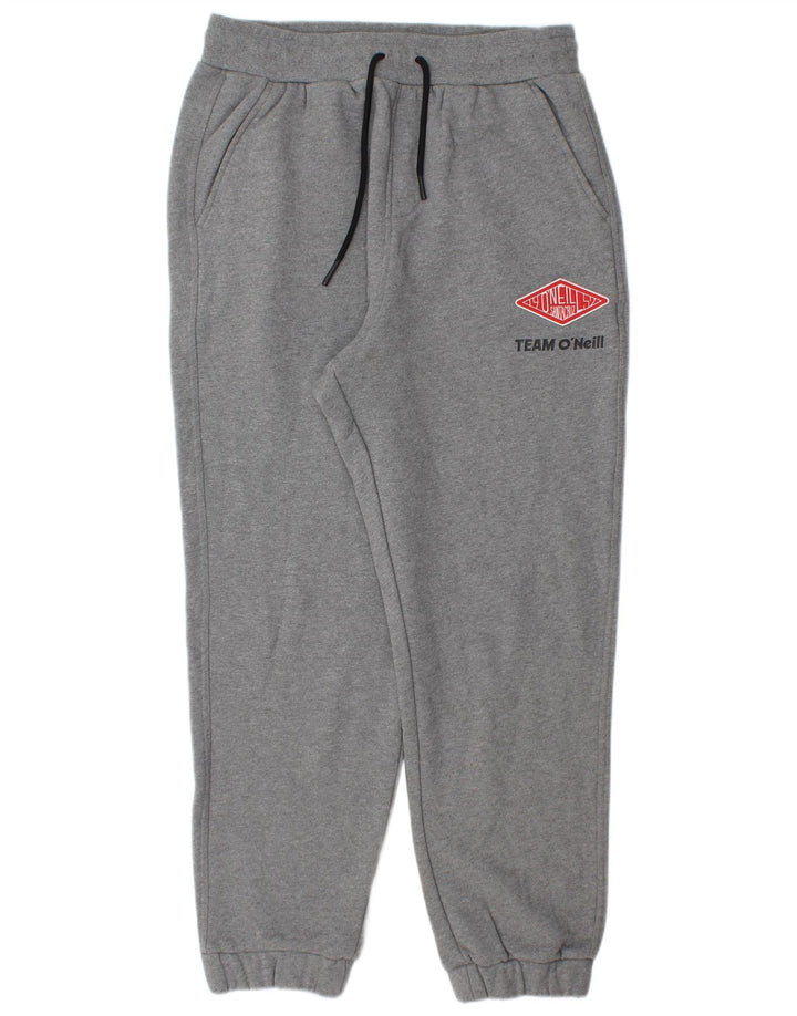 Męskie spodnie dresowe O'Neill z grafiką, duże, szare, bawełniane