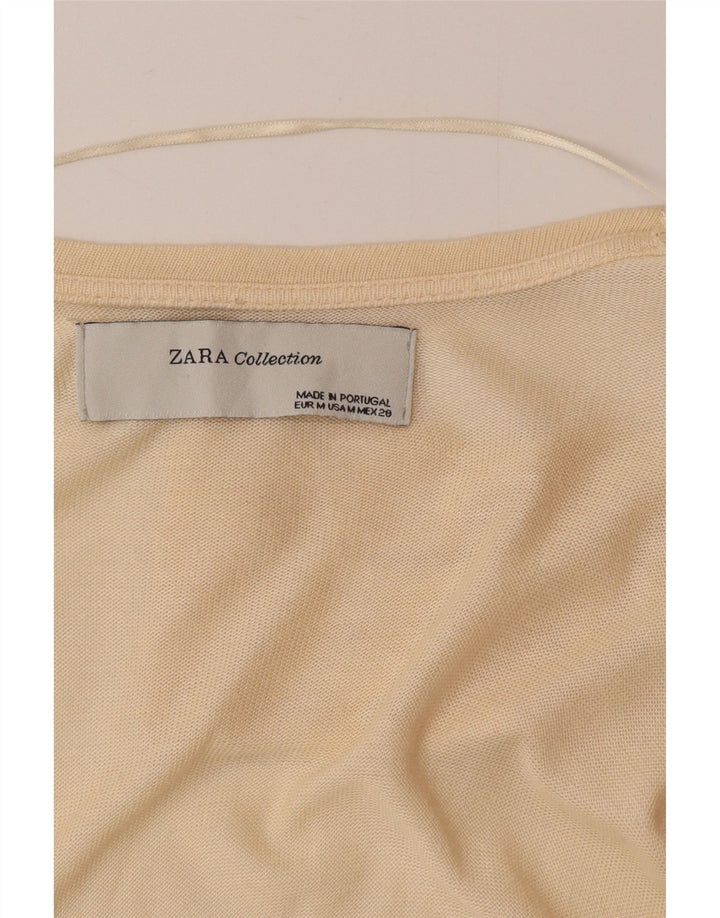 Damski sweter o przedłużonym fasonie Zara UK 12, średni beż