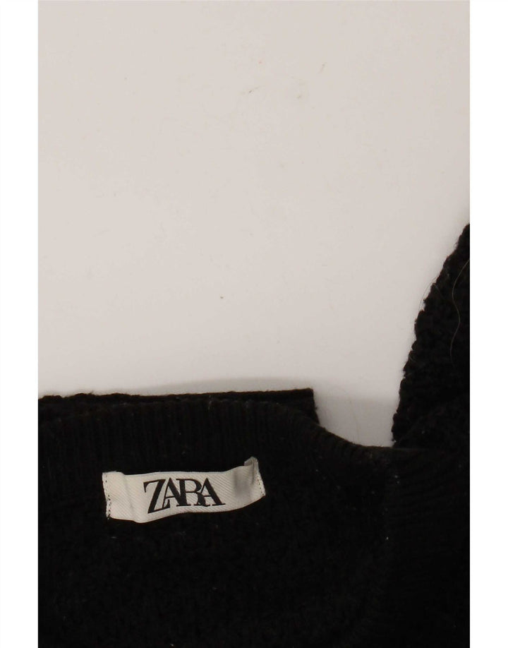 Sweter damski Zara z okrągłym dekoltem UK 14, średni czarny