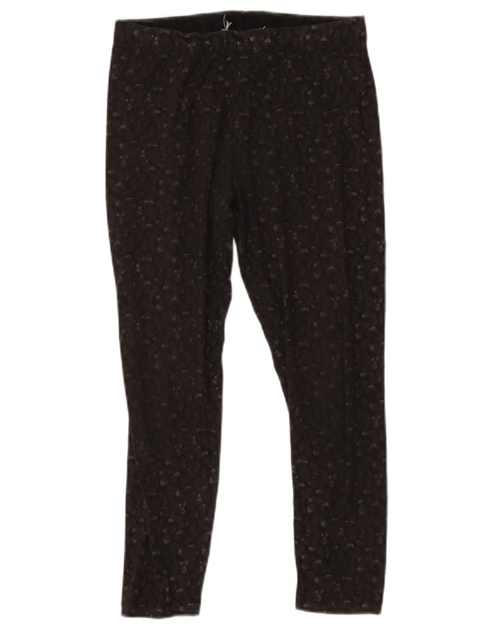 Damskie legginsy Fat Face UK 12, średnie, czarne, bawełniane w cętki