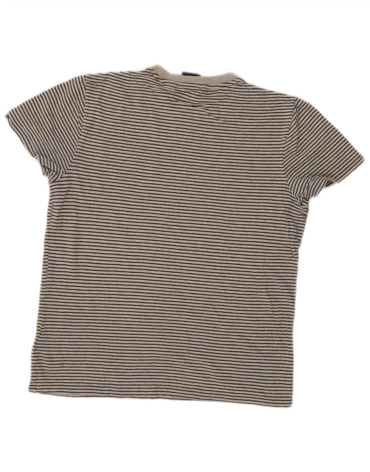T-shirt męski Superdry Średni szary, bawełniany w prążki