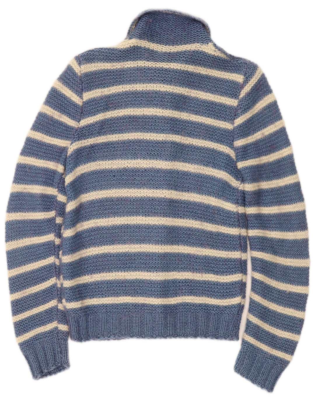 Vintage damski sweter rozpinany UK 10 w małe niebieskie paski